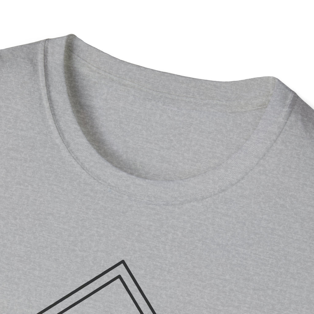Light gray T-shirt neckline with ribbed crew collar