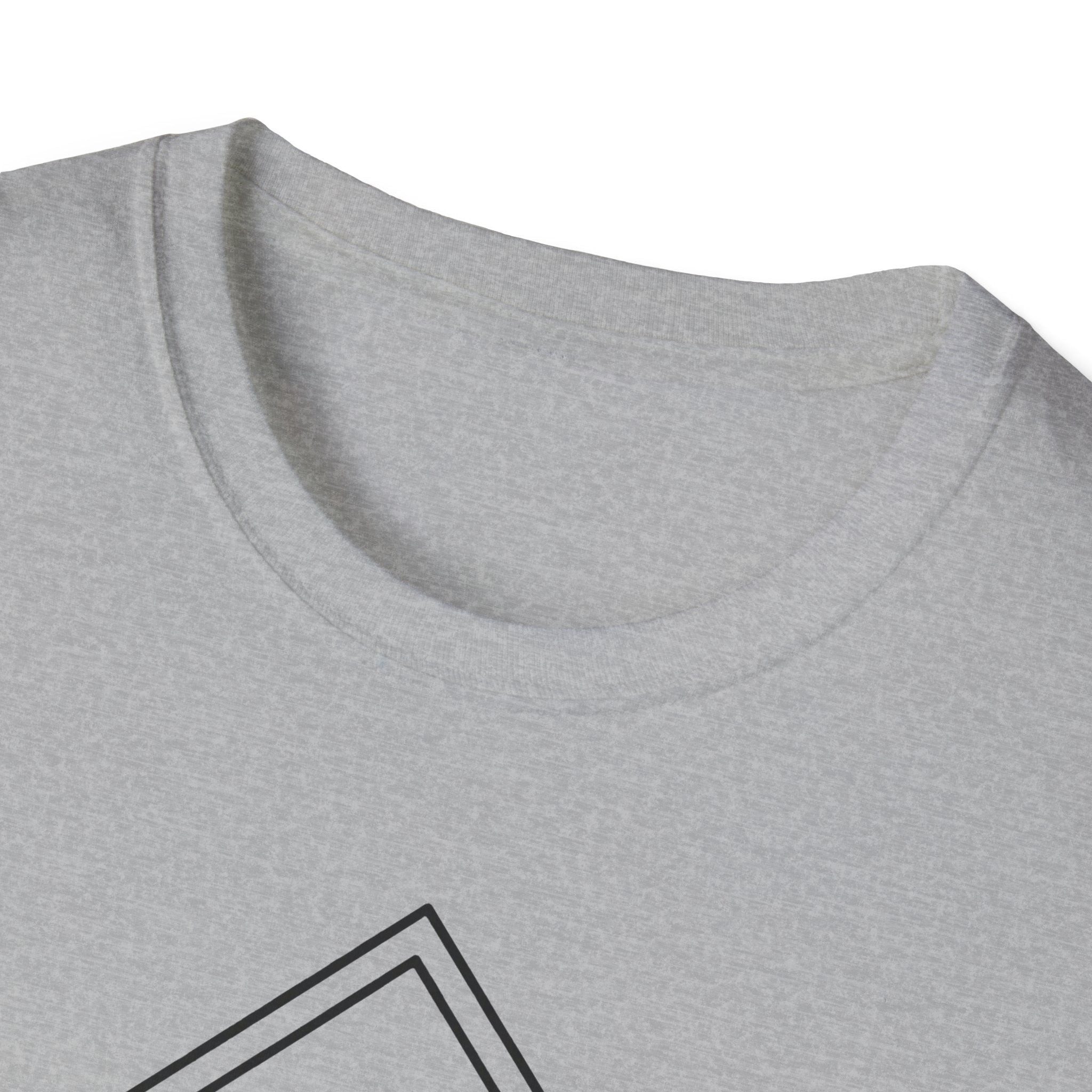 Light gray T-shirt neckline with ribbed crew collar