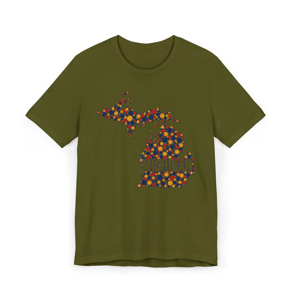 Michigan State Floral Map T-Shirt | Michigan Outline Graphic Tee