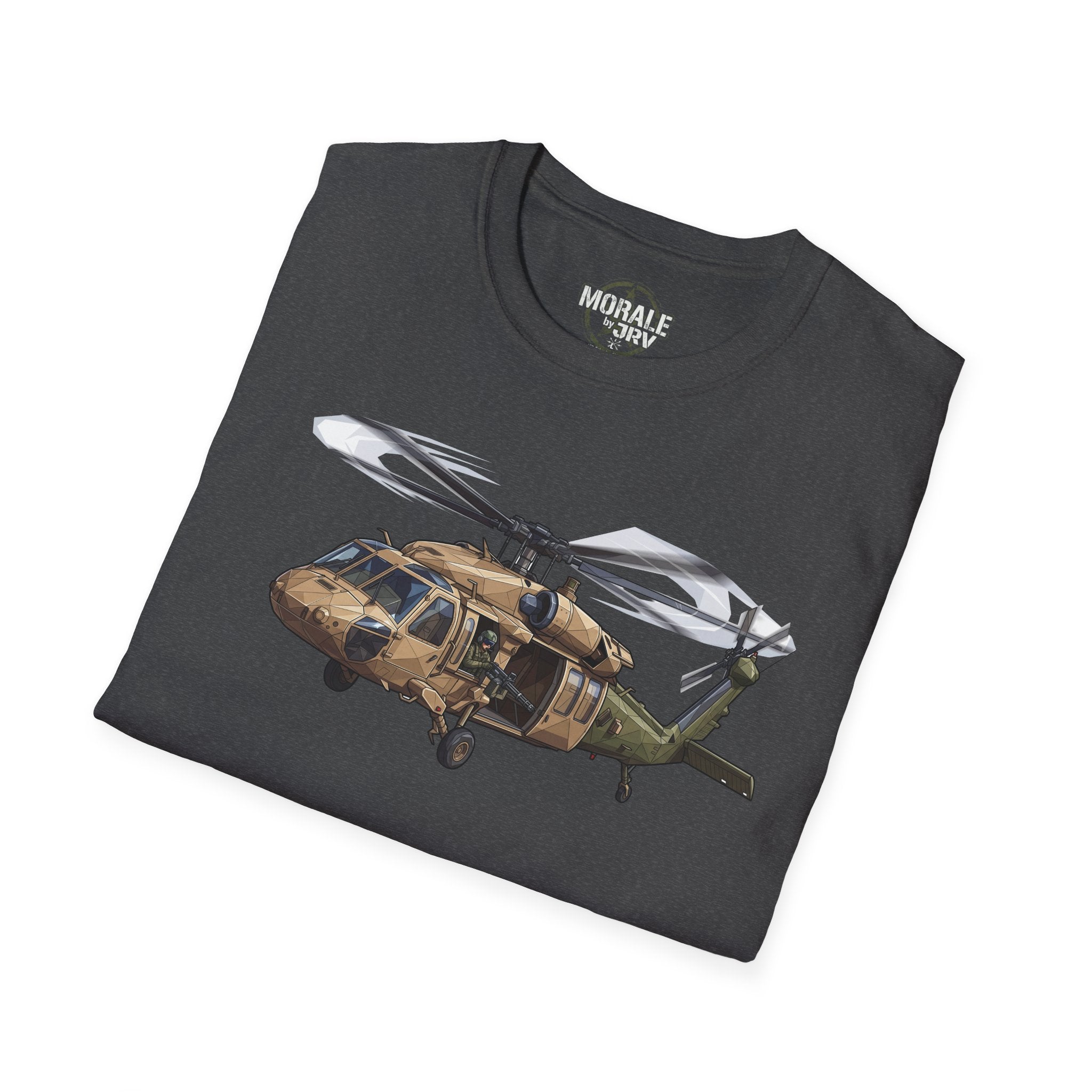 UH-60 Black Hawk T-Shirt, dark gray with helicopter graphic on front