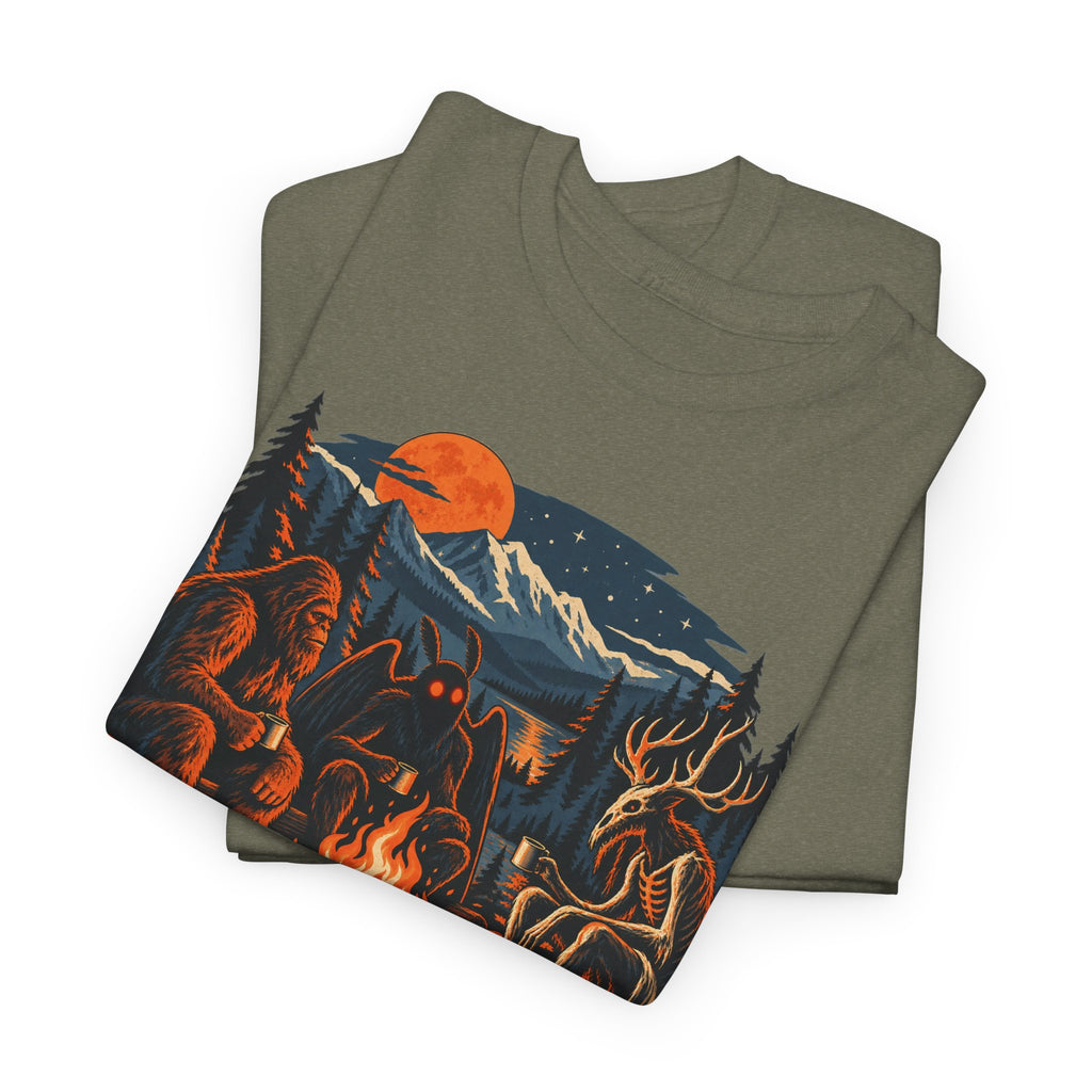 National Park After Dark Campfire Concert T-Shirt, Bear and Elk Mountain Camping Shirt for Men and Women, Hiking Gift Tee