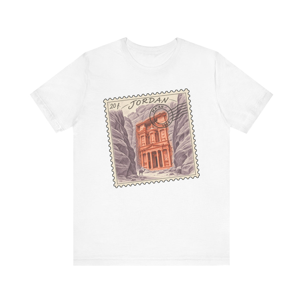 White T-shirt with vintage JORDAN stamp graphic on the chest