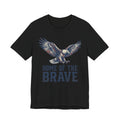 Black T-shirt with bald eagle graphic and “Home of the Brave” text