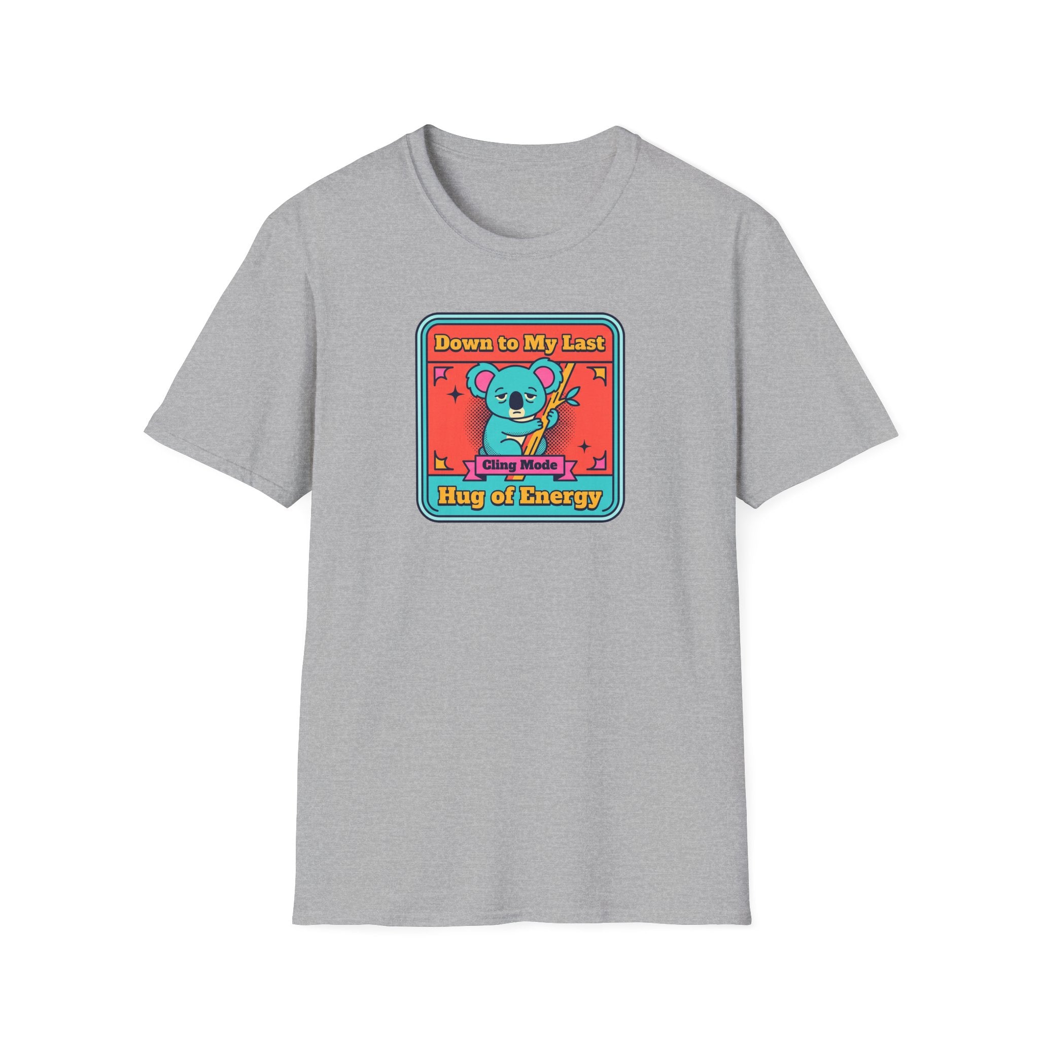 Heather gray short-sleeve T-shirt, plain back