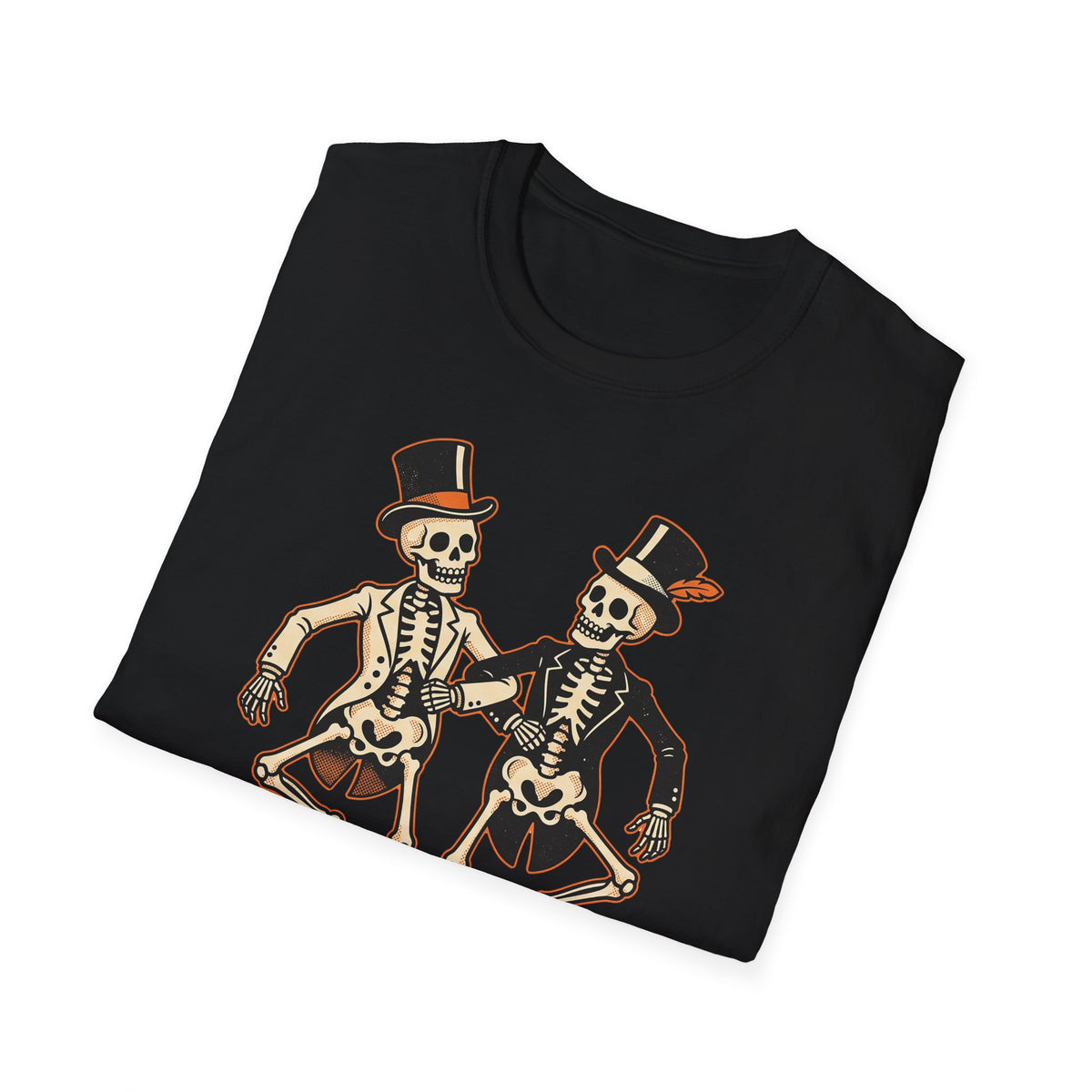 Dancing Skeletons The Graveyard Shift T-Shirt - Vintage Halloween Tee