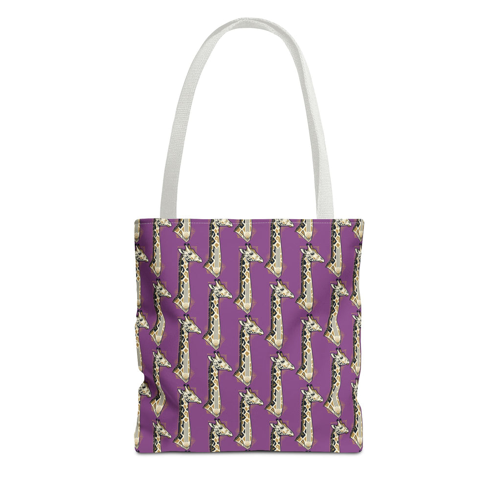 Saxophone tote bag with purple pattern and light handles