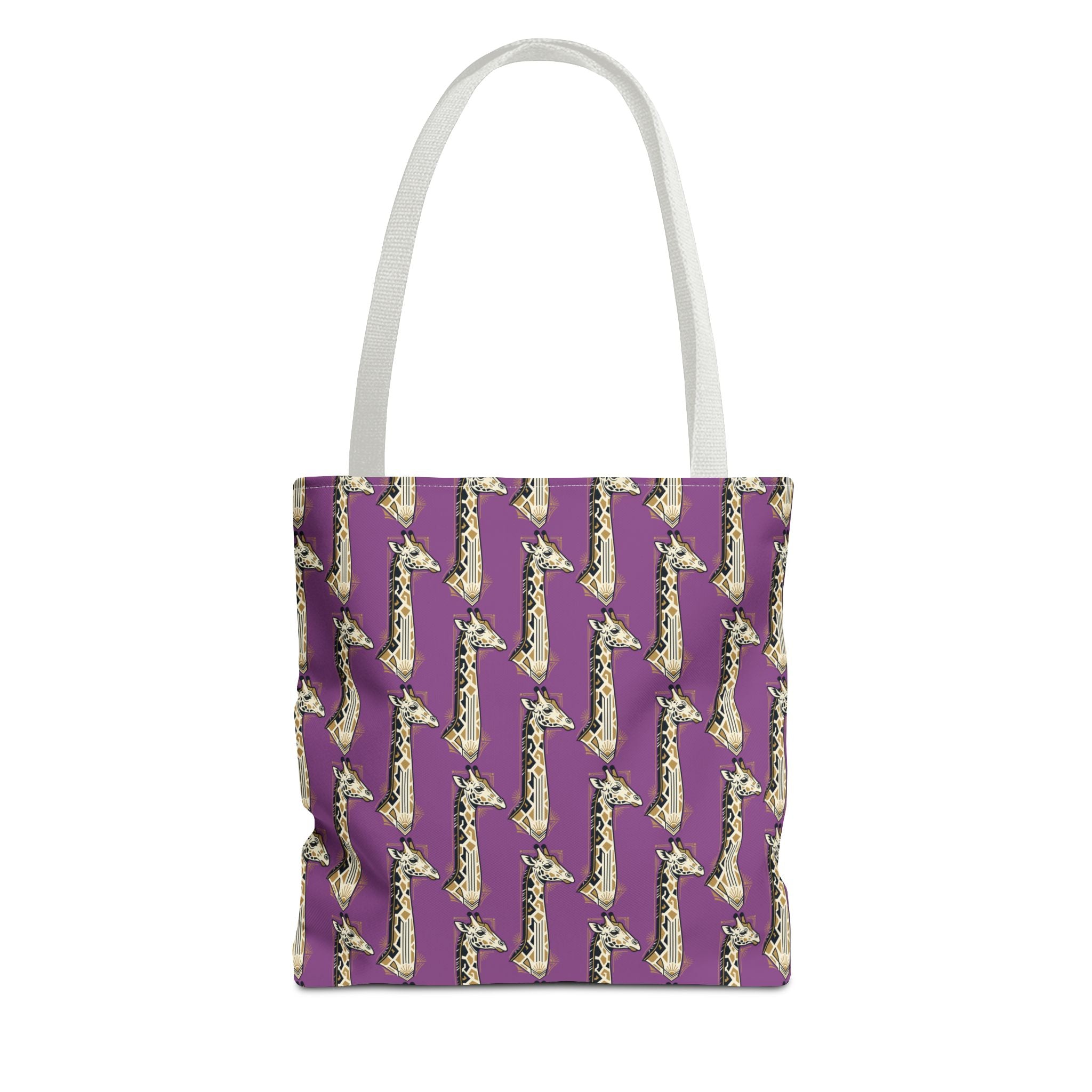 Saxophone tote bag with purple pattern and light handles