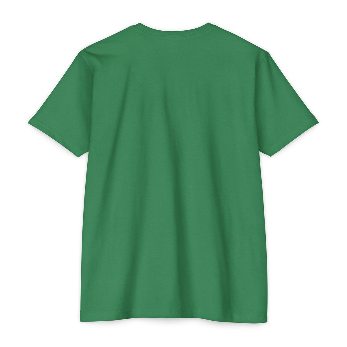 Green crewneck t-shirt, short sleeves, plain front