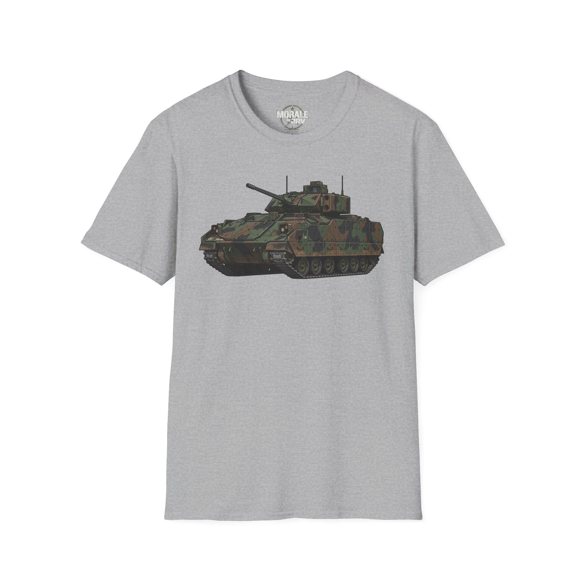 Tank graphic T-shirt in light gray fabric