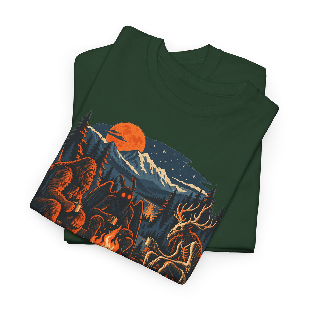 National Park After Dark Campfire Concert T-Shirt, Bear and Elk Mountain Camping Shirt for Men and Women, Hiking Gift Tee