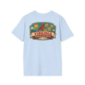 Light blue T-shirt with Virginia travel graphic and cardinal bird print