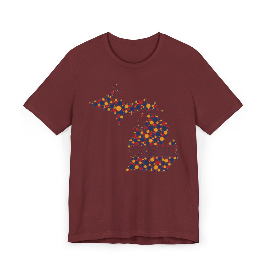 Michigan State Floral Map T-Shirt | Michigan Outline Graphic Tee