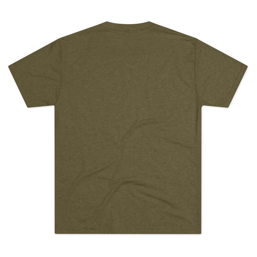 Unisex olive green T-shirt, short sleeves, crew neck, no visible front graphic