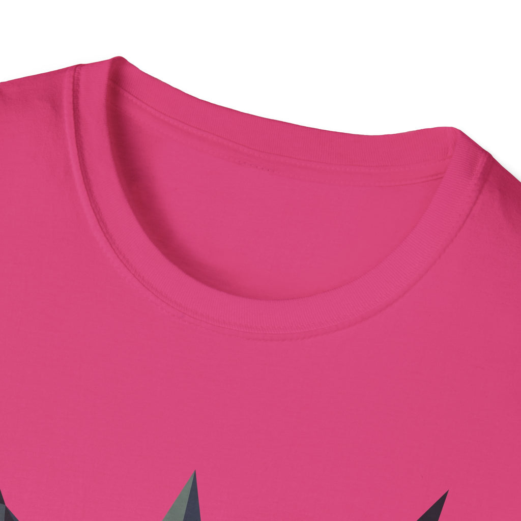 Pink T-shirt neckline and shoulder seam close-up