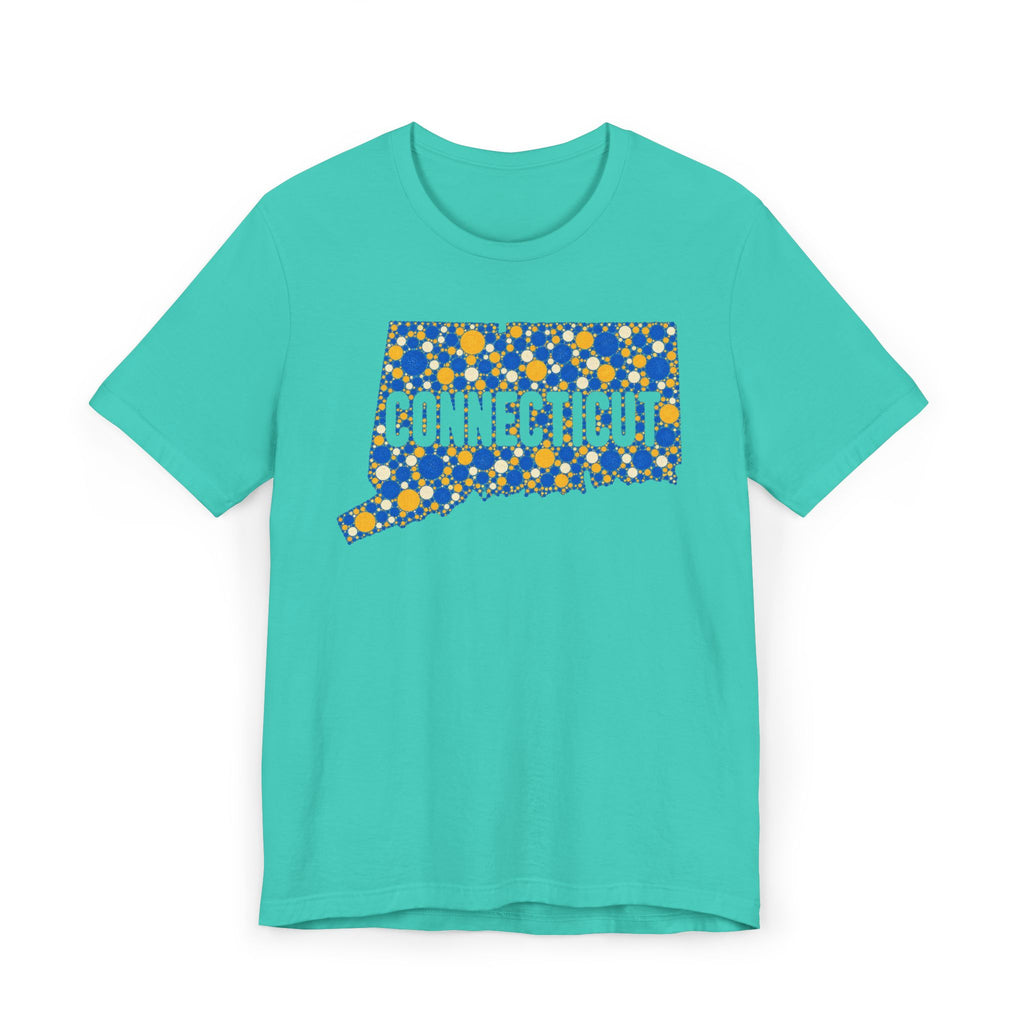 Connecticut State Floral Pattern T-Shirt | Connecticut Map Outline Graphic Tee