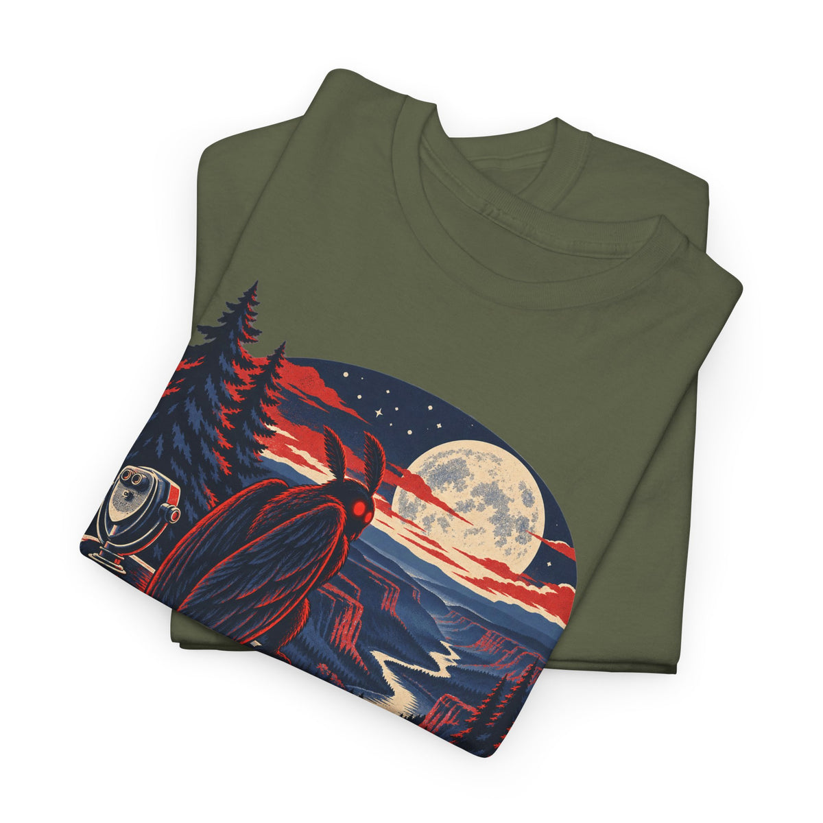 Scenic Overlook Raven T-Shirt, Moonlit Mountain Valley Road Trip Shirt for Men and Women, Vintage Hiking Graphic Tee