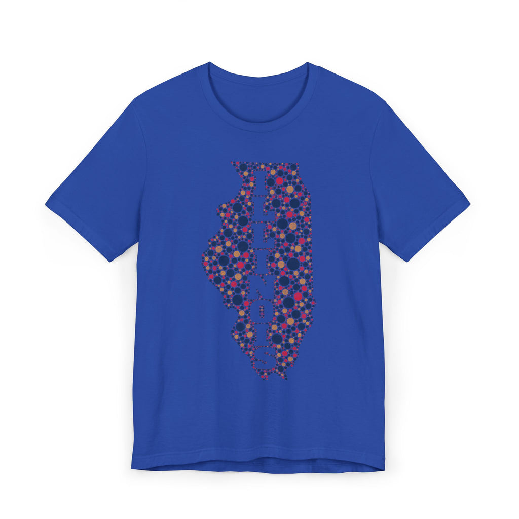 Illinois State Floral Polka Dot T-Shirt | Illinois Outline Graphic Tee