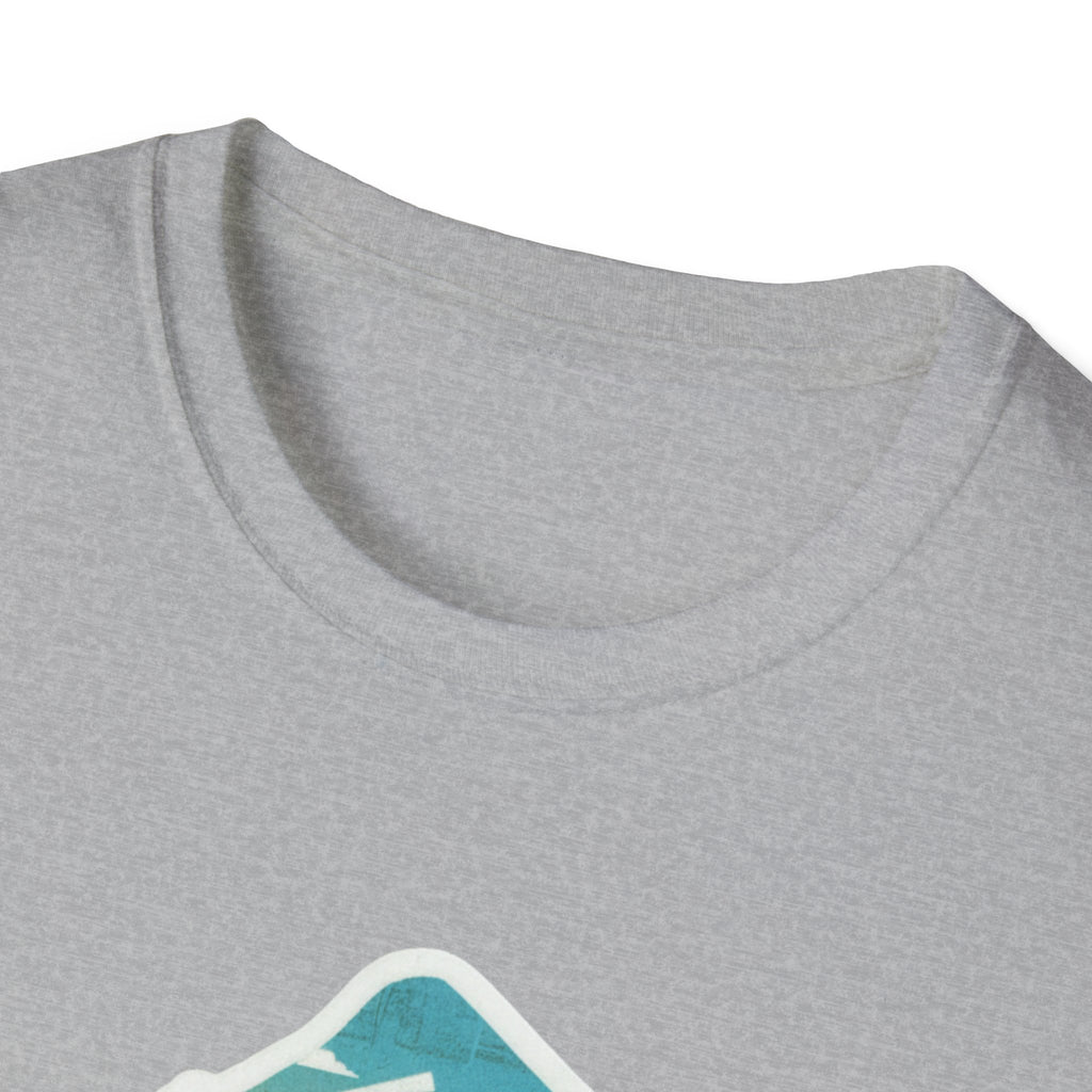 Light gray T-shirt crew neck with top edge of chest graphic