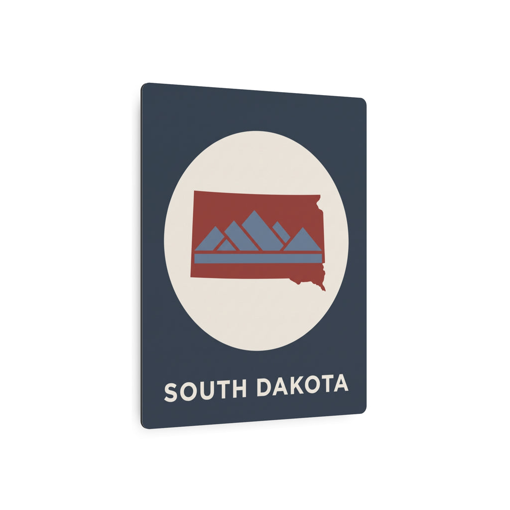 South Dakota metal wall sign with oval landscape graphic and “SOUTH DAKOTA” text