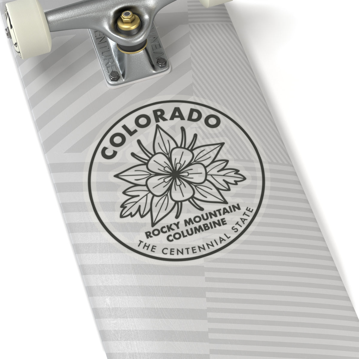 Colorado columbine state flower sticker, transparent vinyl circular floral decal