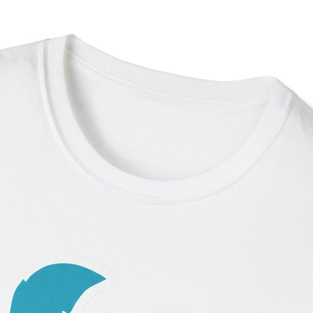White crew-neck T-shirt neckline close-up, plain fabric