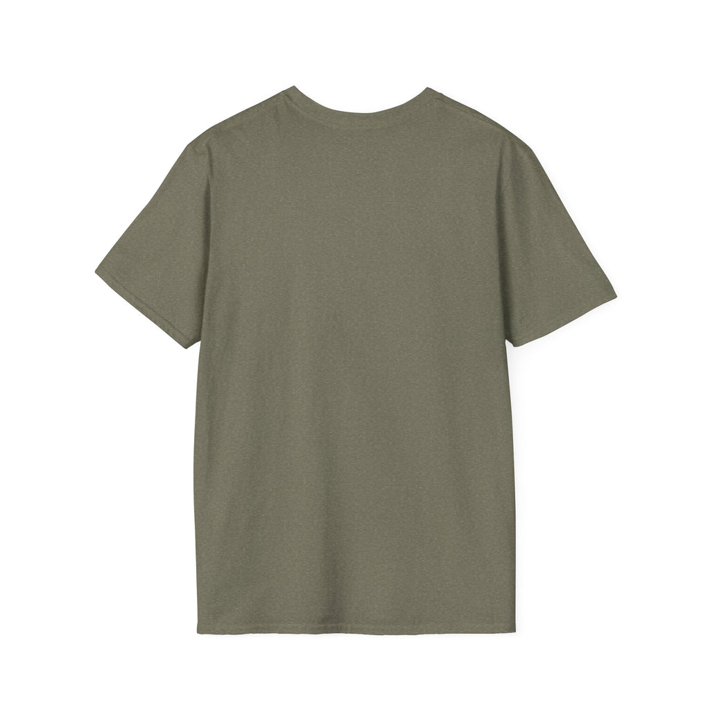 F-16 T-Shirt, olive heather, back view with no visible print