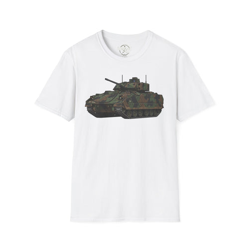 Tank graphic T-shirt in white fabric