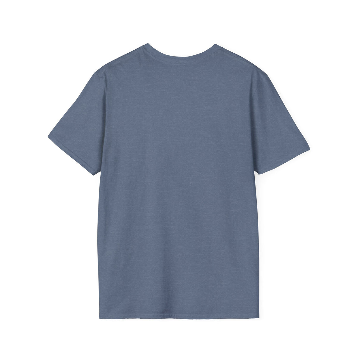 Crewneck t-shirt in slate blue, plain front with crew neckline and short sleeves
