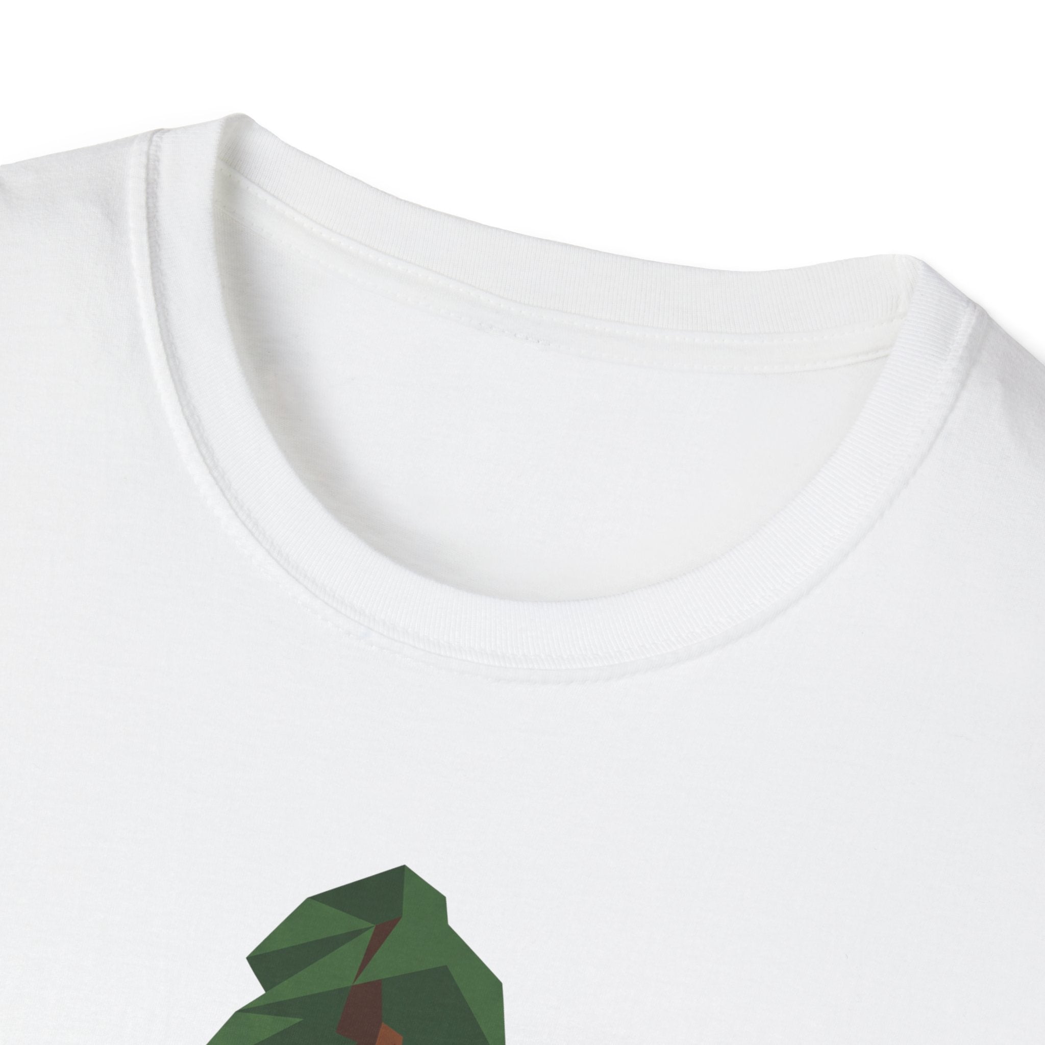 White crew-neck T-shirt collar close-up