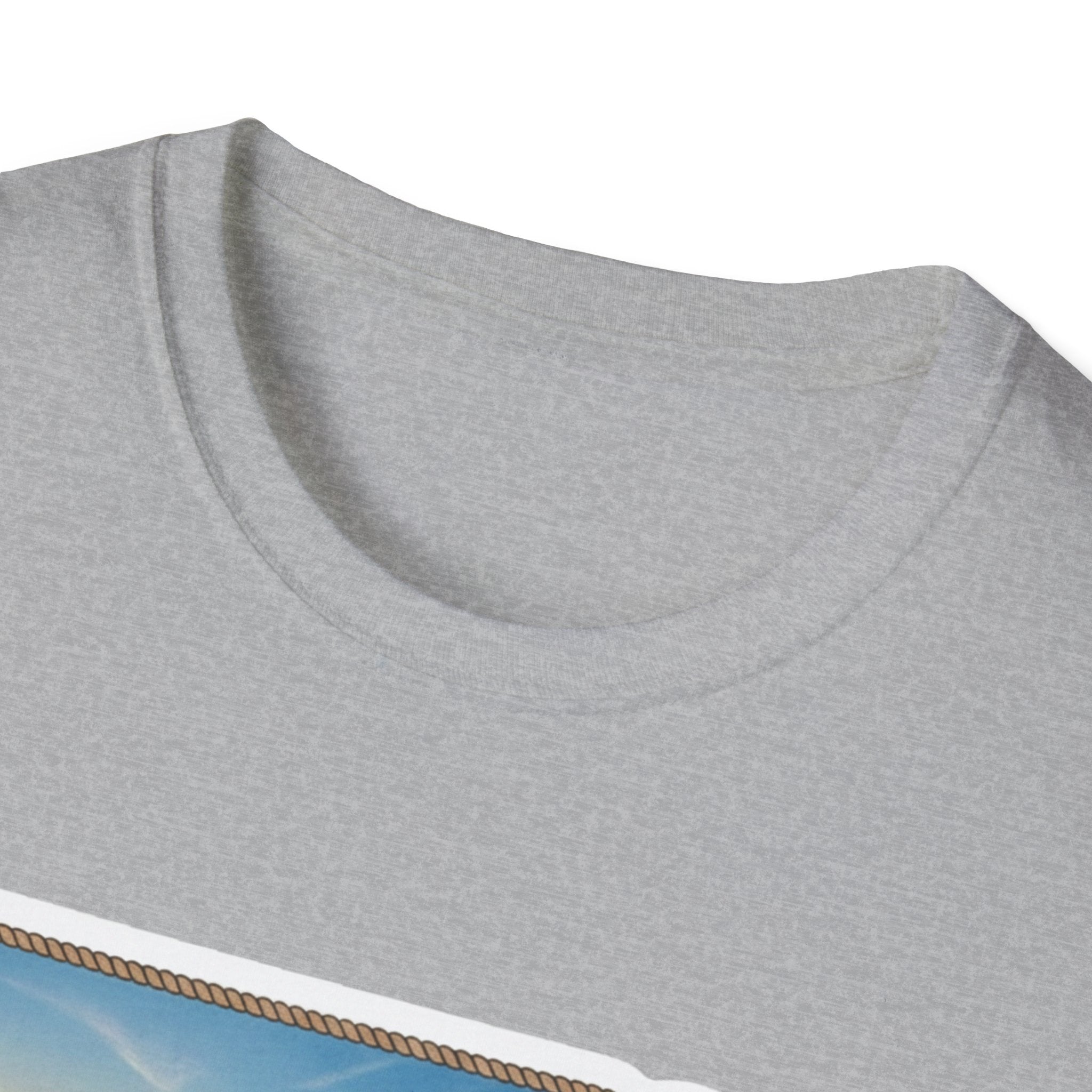 I Am Nebraska T-shirt, sport grey crew neck close-up