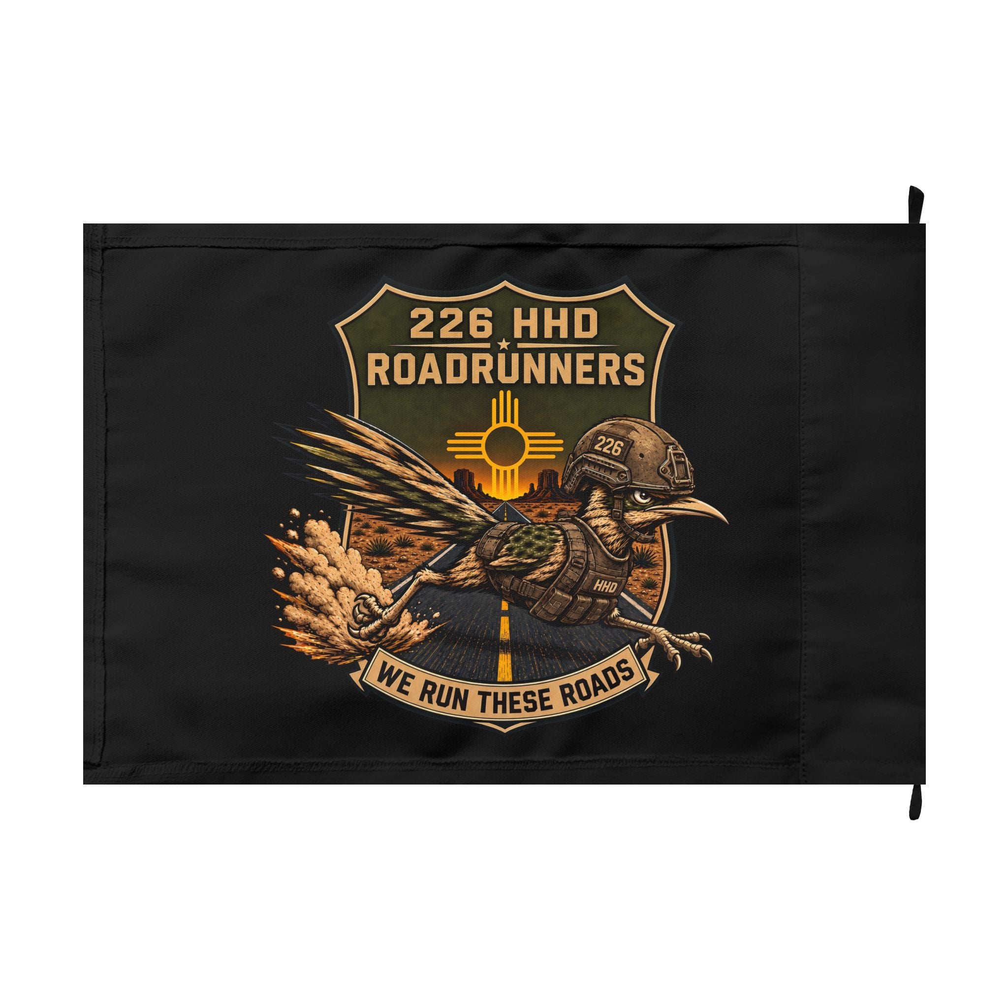 226 HHD Roadrunners Double-Sided Flag Black Horizontal
