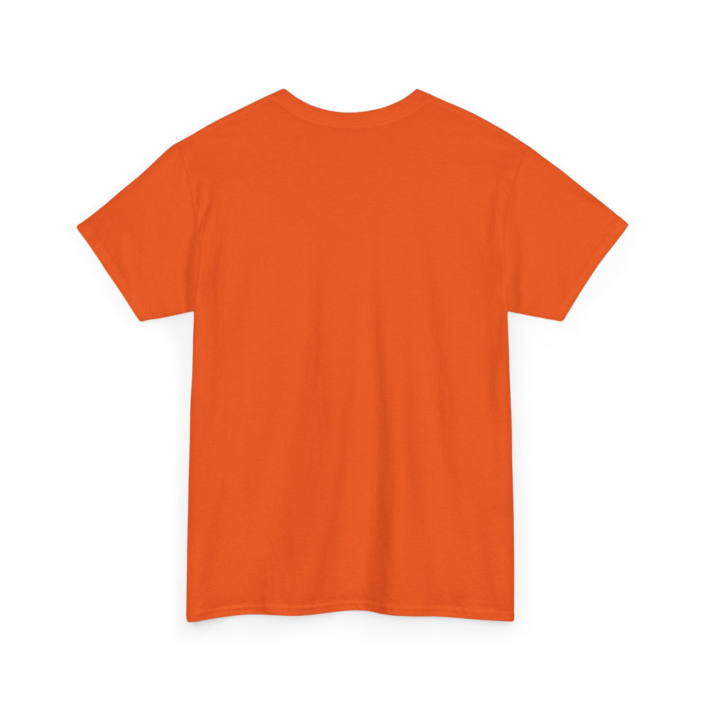 Orange crewneck T-shirt with short sleeves, plain front