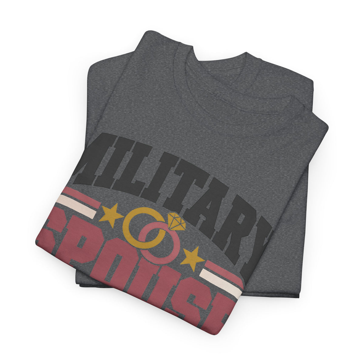 Unisex graphic T-shirt, heather gray, front print with patriotic stars and stripes