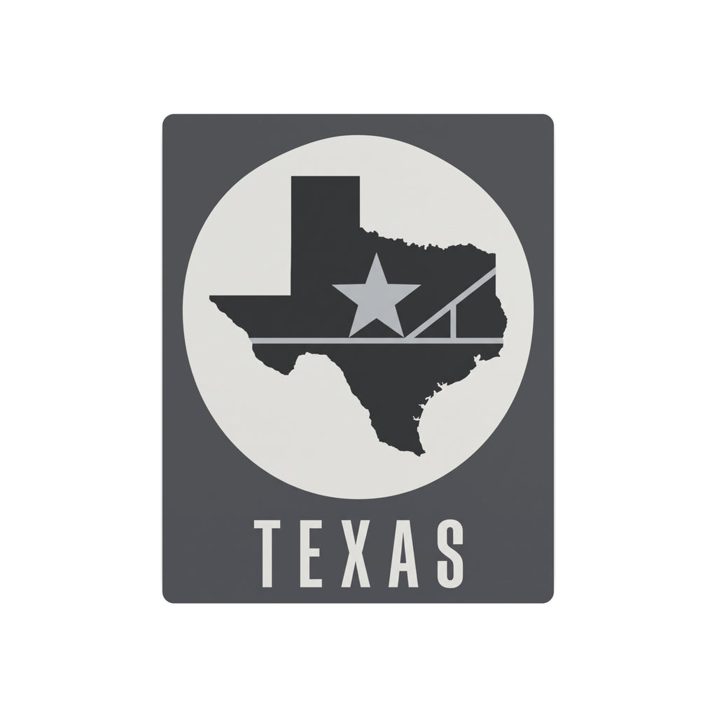 Rustic Texas wall sign in dark gray metal with lone star state silhouette and TEXAS text