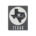 Rustic Texas wall sign in dark gray metal with lone star state silhouette and TEXAS text