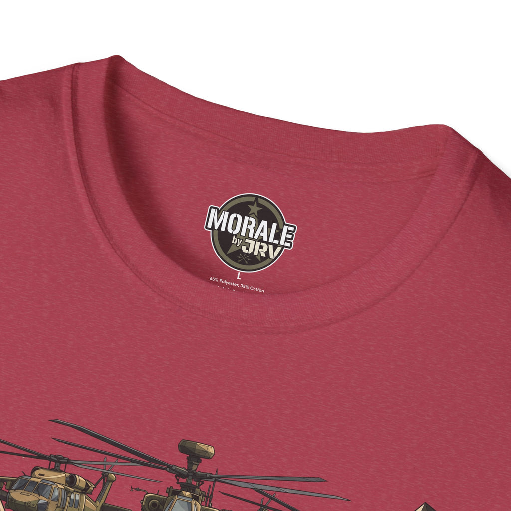 Maroon T-Shirt mit Rundhalsausschnitt und kleinem „MORALE“ Logo vorne