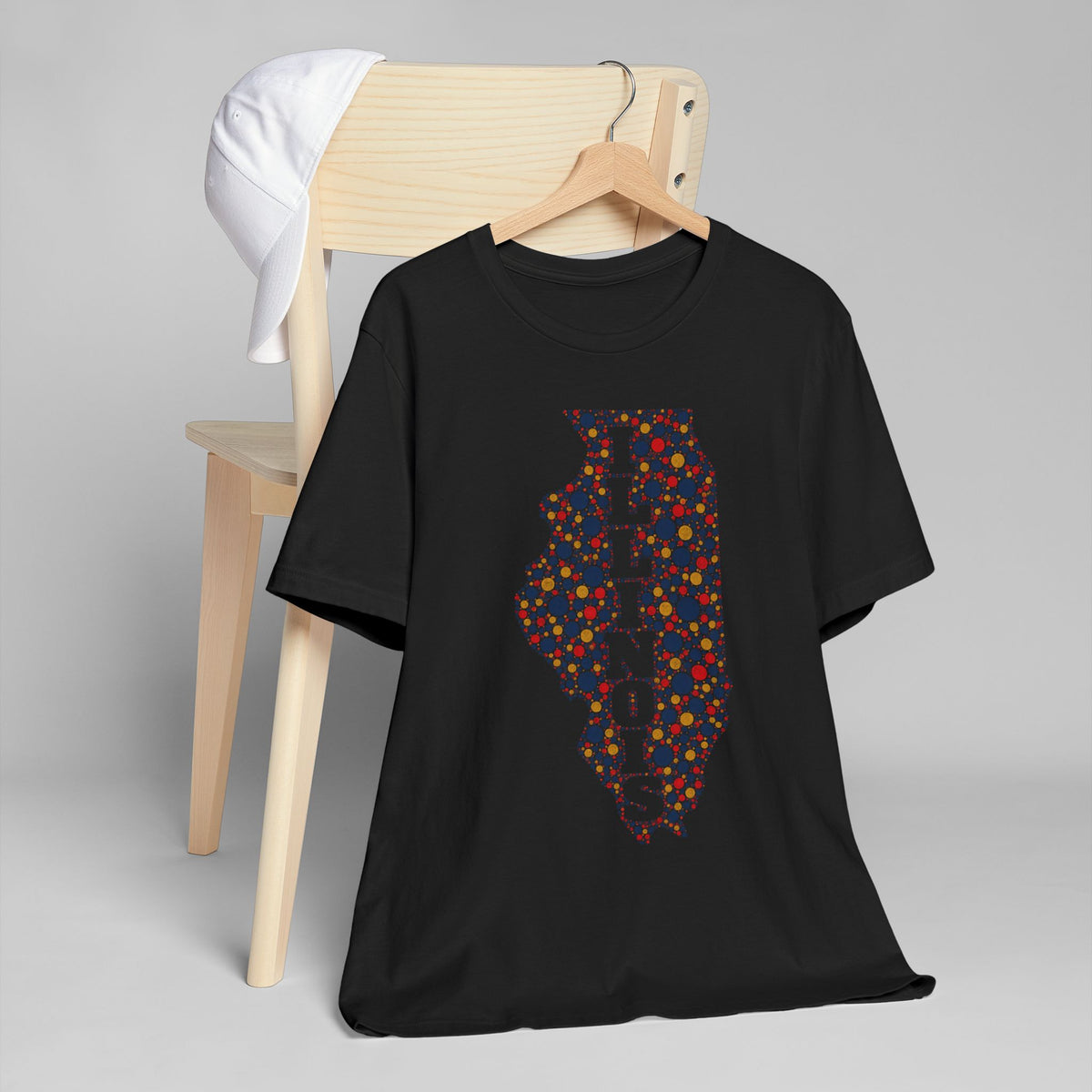 Illinois State Floral Polka Dot T-Shirt | Illinois Outline Graphic Tee