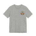 Light gray crew neck t-shirt with small circular park logo on the chest