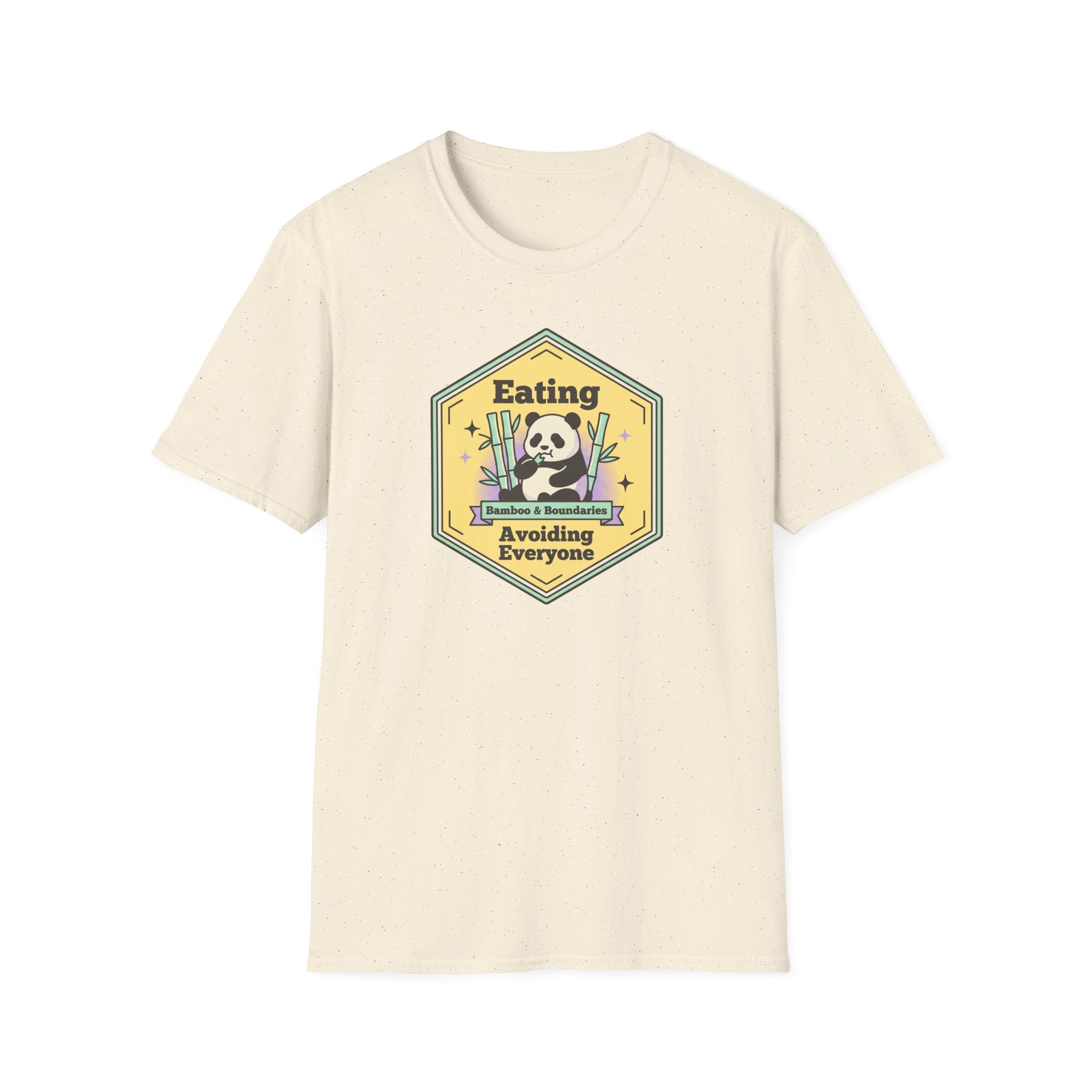 Unisex softstyle T-shirt, off-white, front graphic print