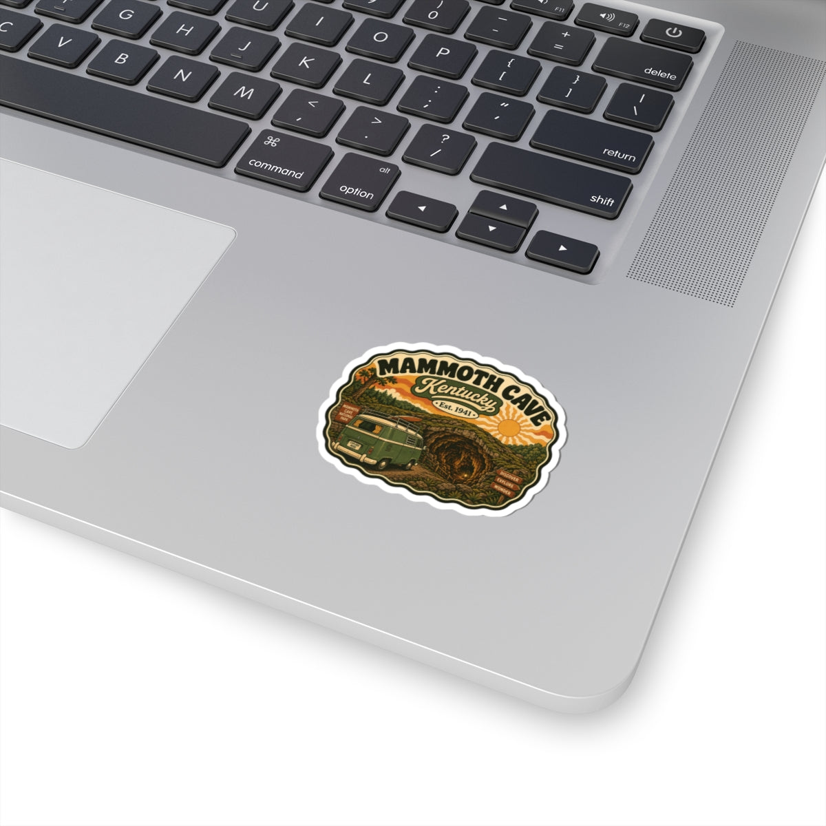 Mammoth Cave National Park kiss-cut sticker with illustrated cave badge and border