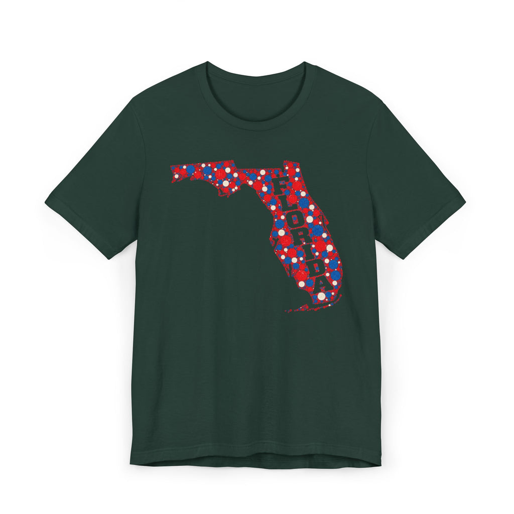 Florida State Floral Pattern T-Shirt | Colorful Florida Outline Graphic Tee
