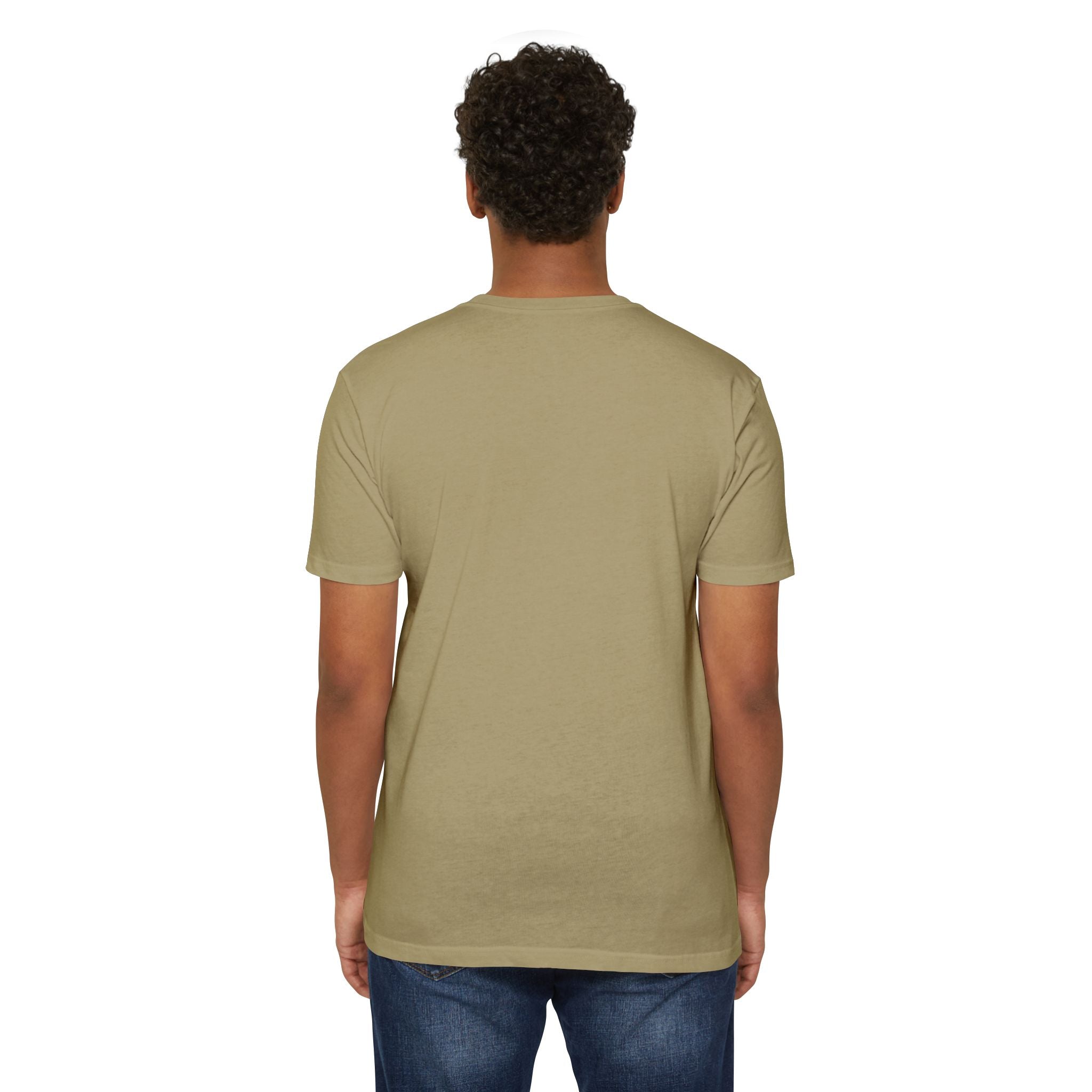 Air superiority jet fighter T-shirt in light olive with blank back