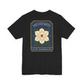 Black T-shirt with large back magnolia state graphic print