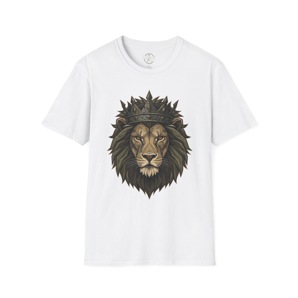 White lion head T-shirt with crown graphic