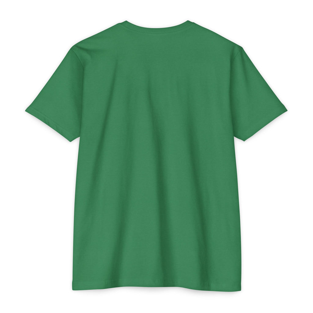 Green crewneck T-shirt with plain front