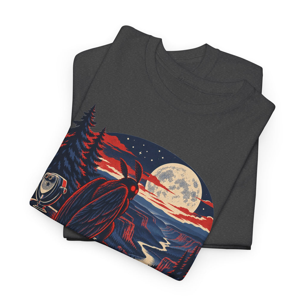 Scenic Overlook Raven T-Shirt, Moonlit Mountain Valley Road Trip Shirt for Men and Women, Vintage Hiking Graphic Tee