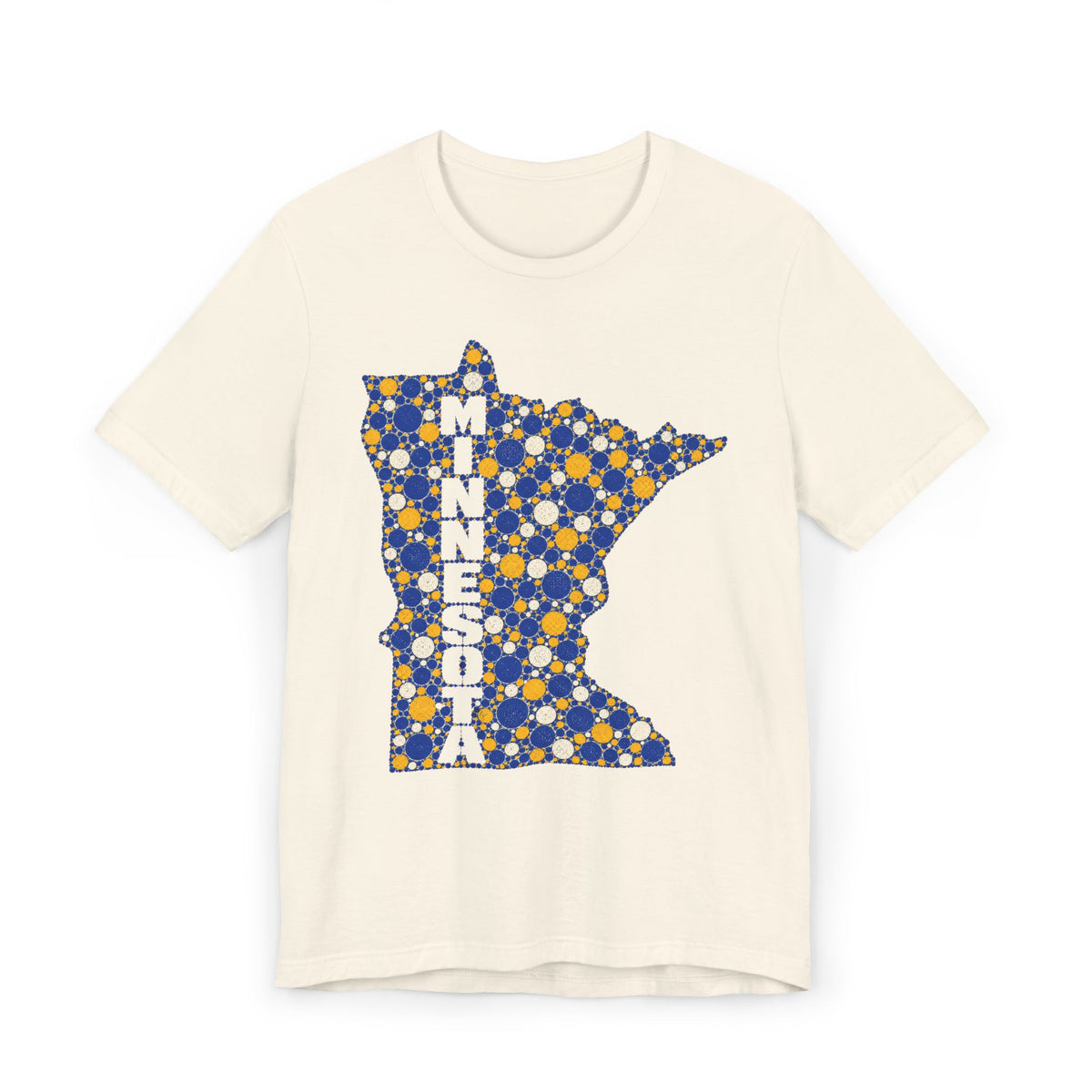 Minnesota State Floral Pattern T-Shirt | Blue and Gold Minnesota Map Graphic Tee